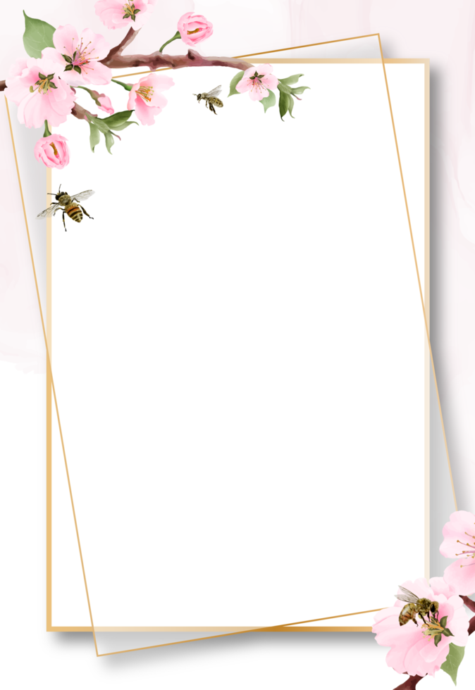 blooming sakura wedding invitations card png