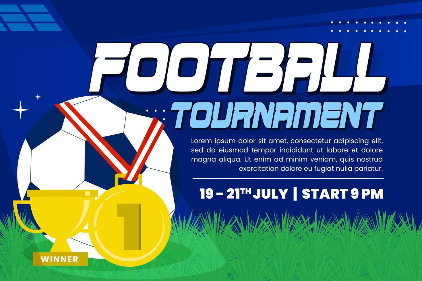 Football tournament sport event background design template simple and elegant design vector