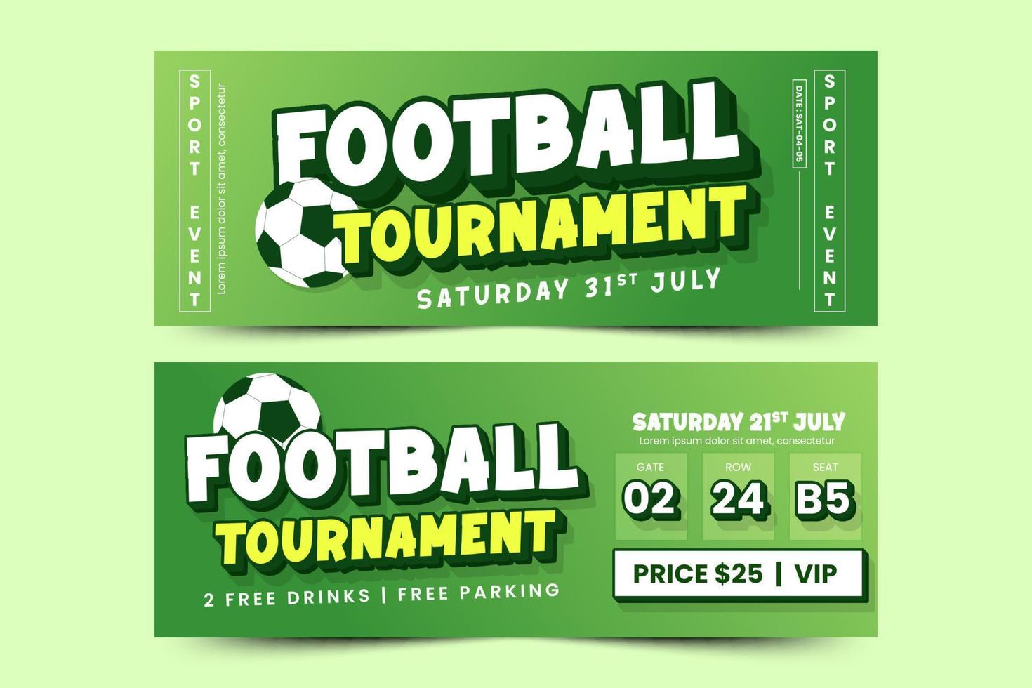 Football tournament sport event banner design template simple and elegant design vector