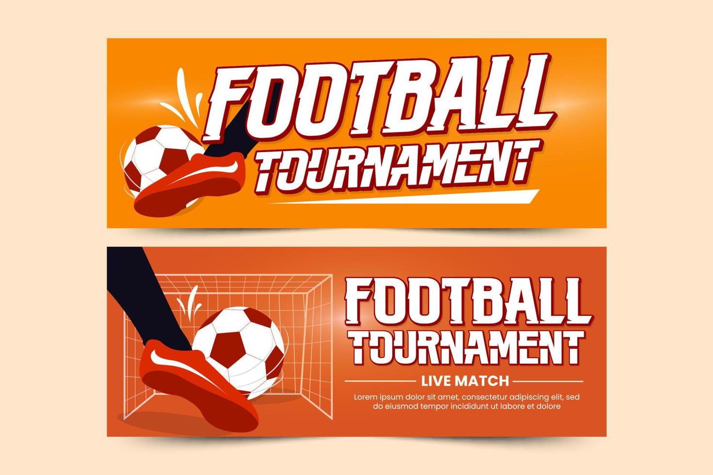 Football tournament sport event banner design template simple and elegant design vector