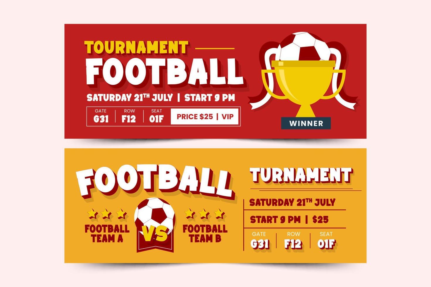 Football tournament sport event banner design template simple and elegant design vector