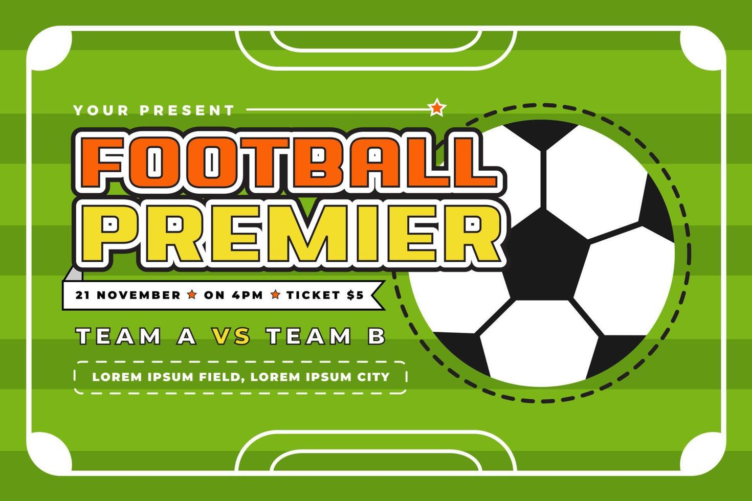 Football tournament sport event background design template simple and elegant design vector