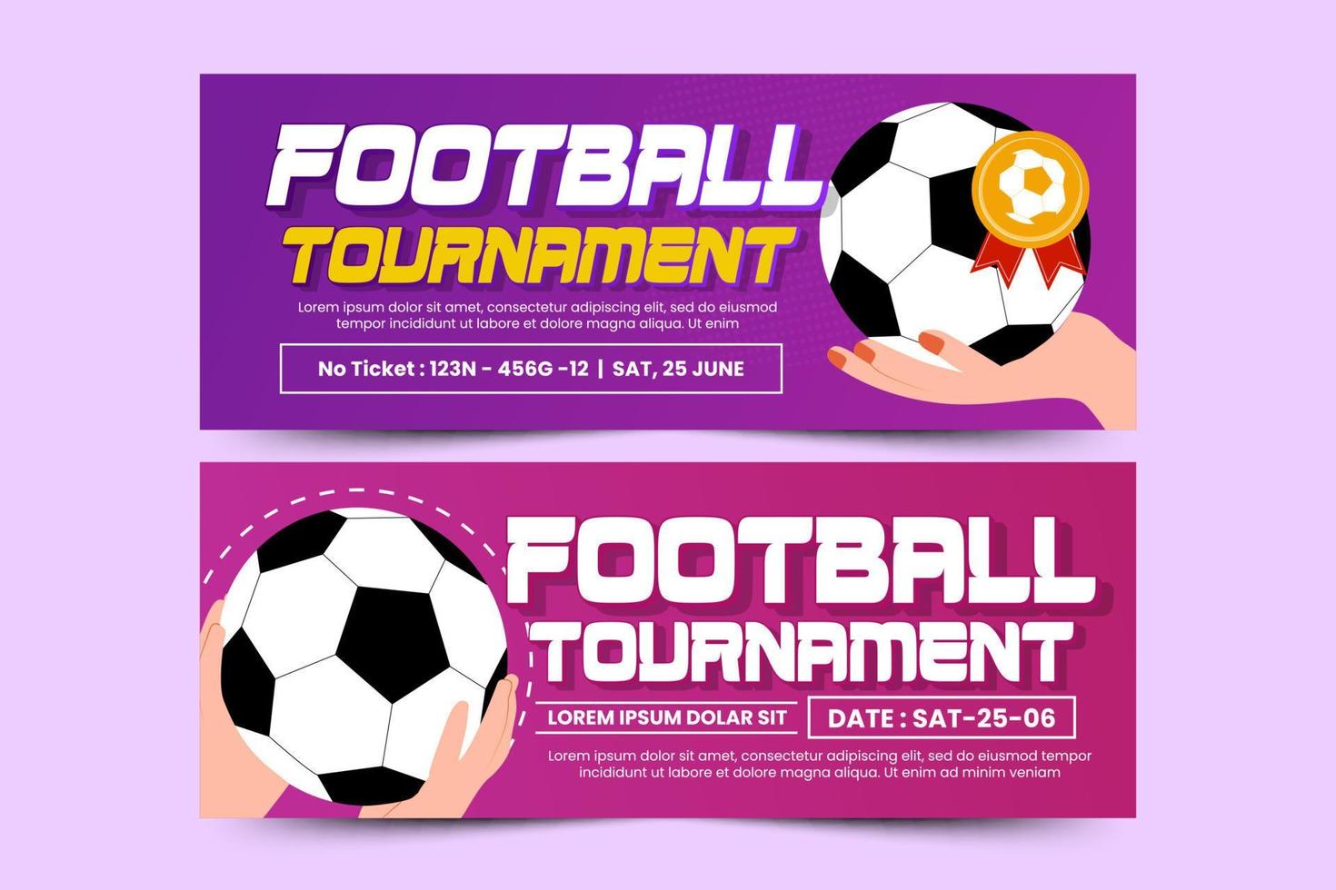 Football tournament sport event banner design template simple and elegant design vector