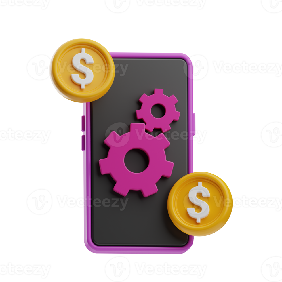 digital marketing, monetization illustration 3d png