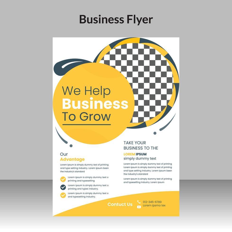 diseño de volante de negocios corporativos y plantilla de portada de folleto de agencia de marketing digital con foto vector gratis