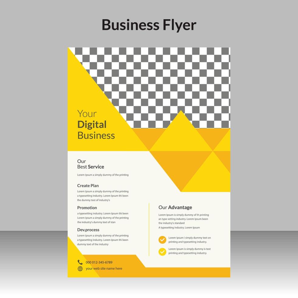 diseño de volante de negocios corporativos y plantilla de portada de folleto de agencia de marketing digital con foto vector gratis