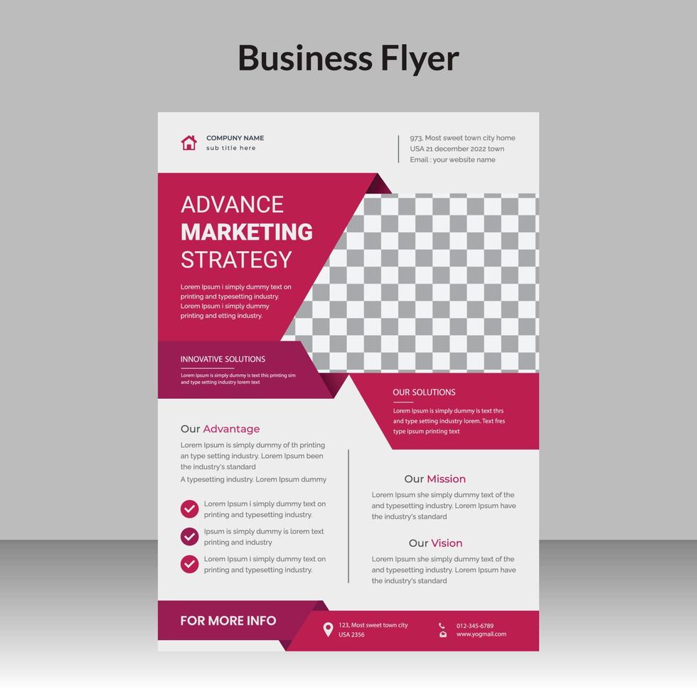 Corporate business flyer design and digital marketing agency brochure cover template with photo Free Vector