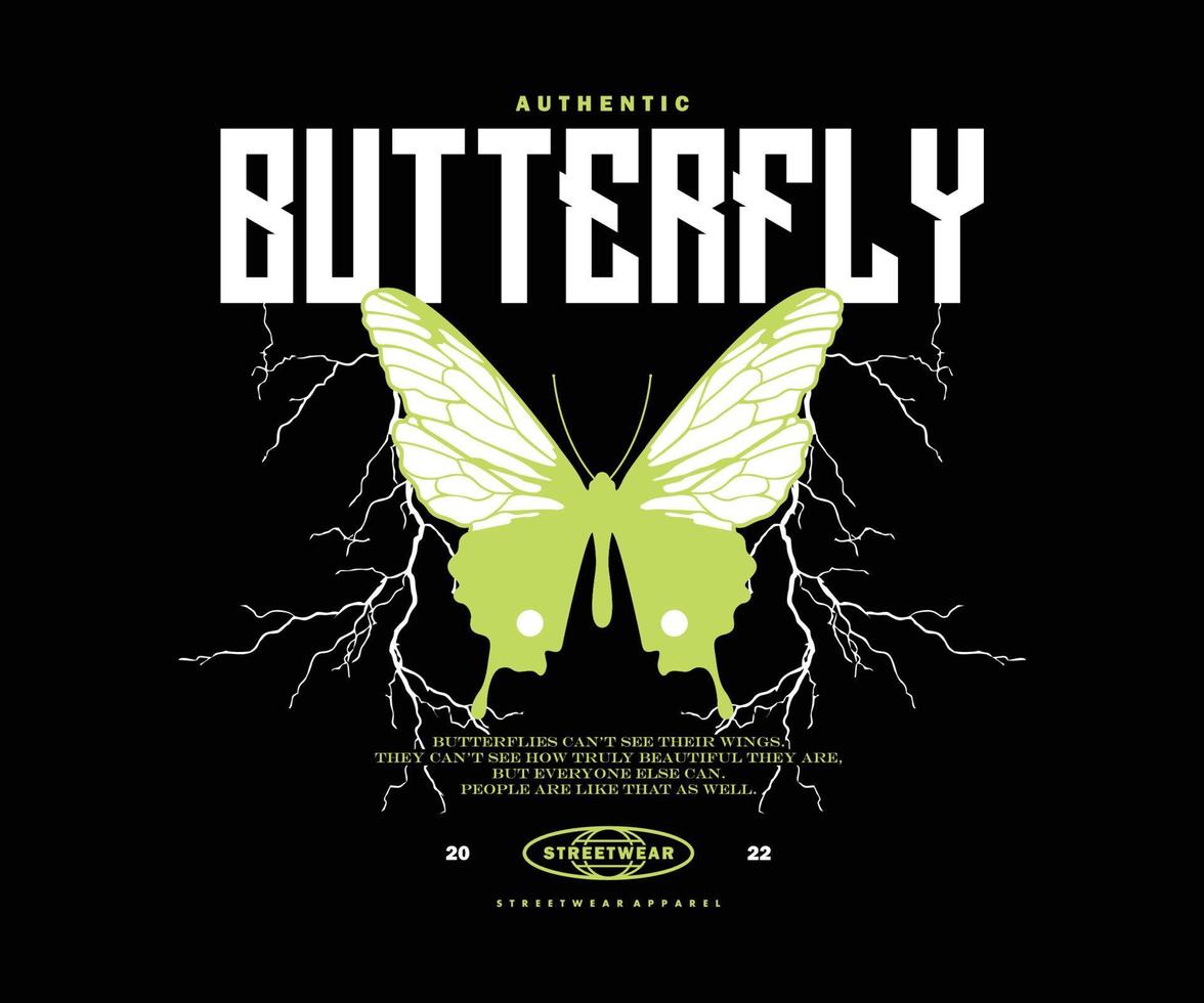 Futuristic Butterfly Illustration t shirt design, vector graphic, typographic poster or tshirts street wear and Urban style