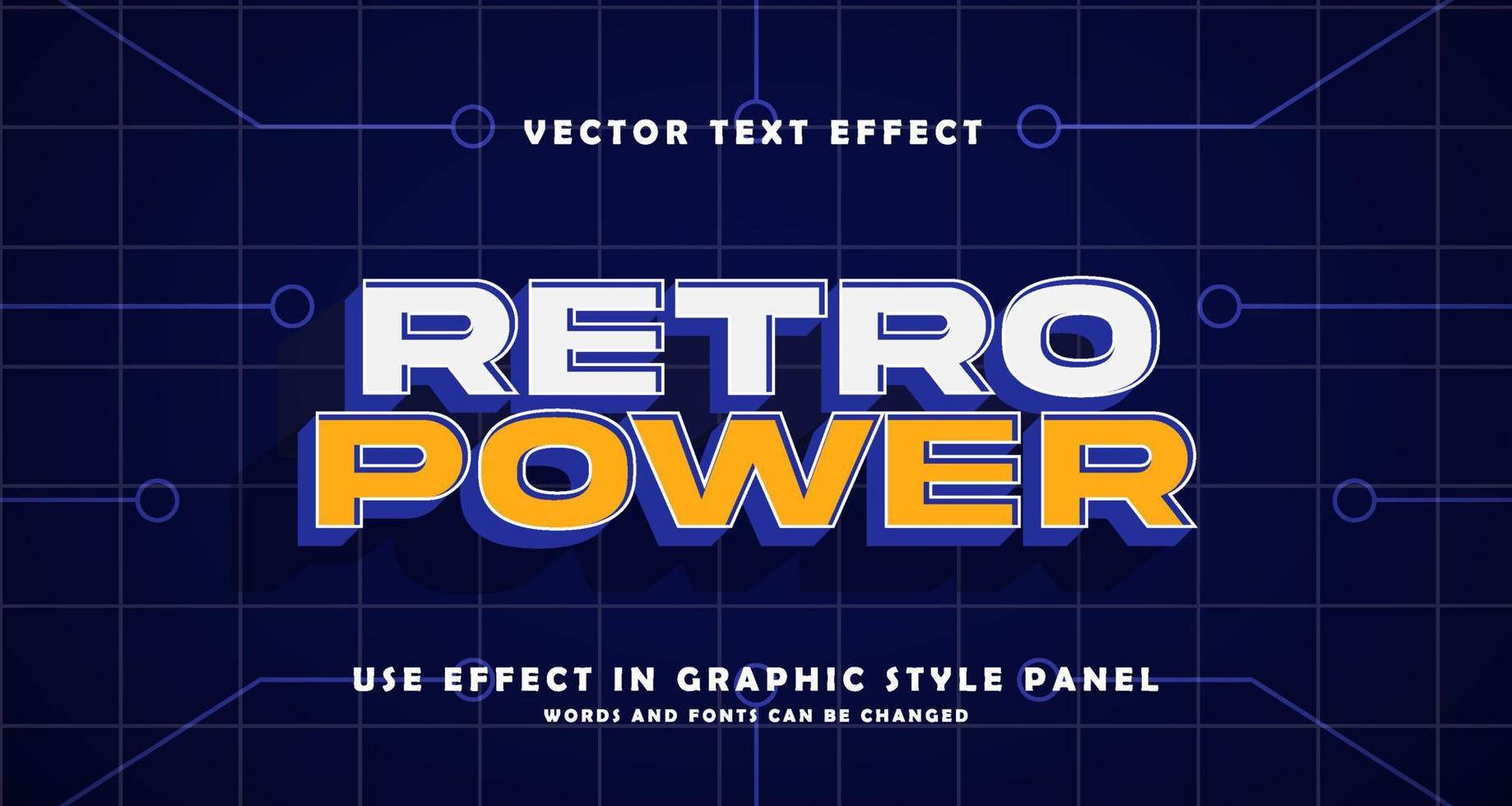 Editable Text effect Retro Style vector