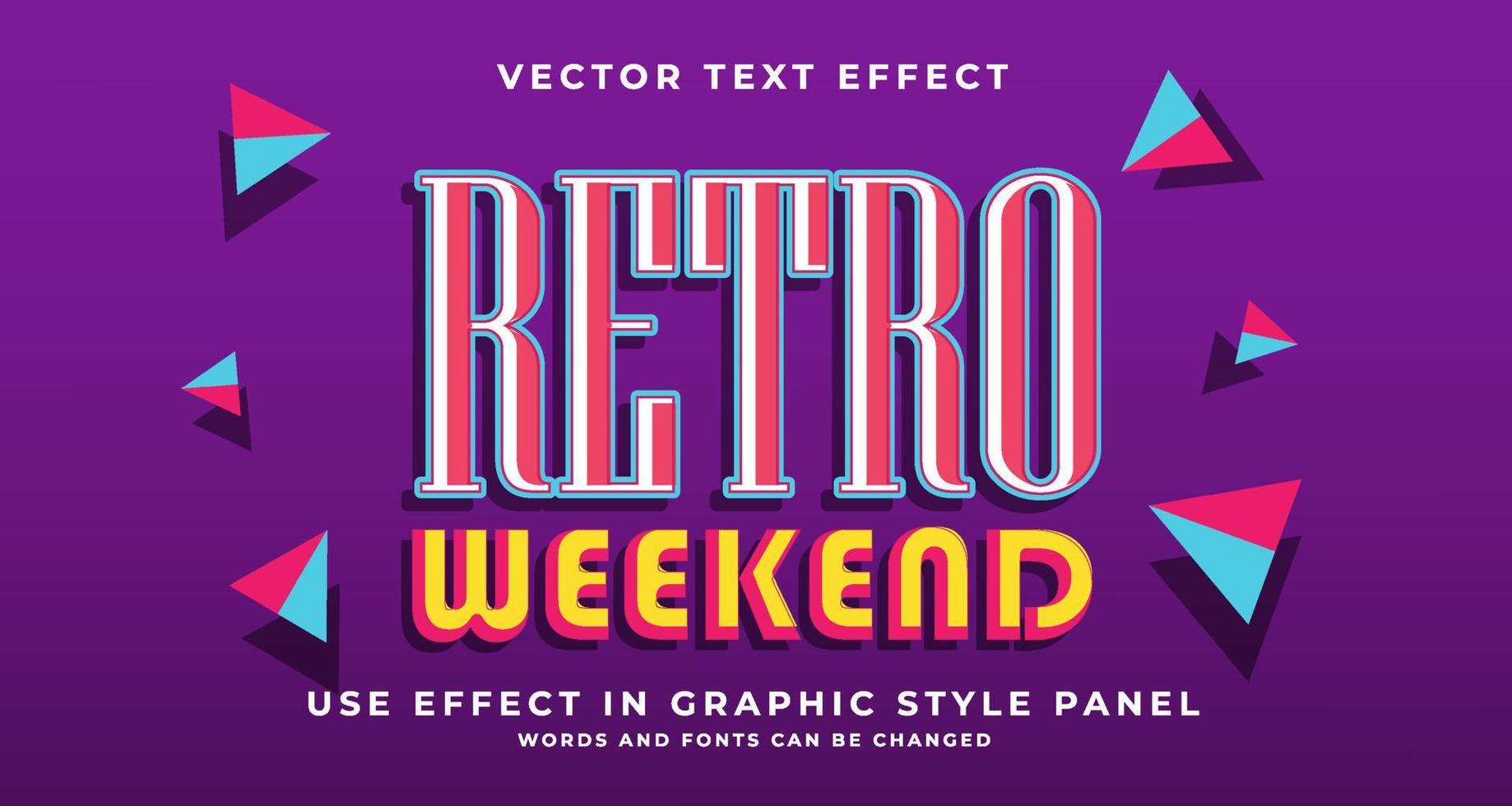 Editable Text effect Retro Style vector