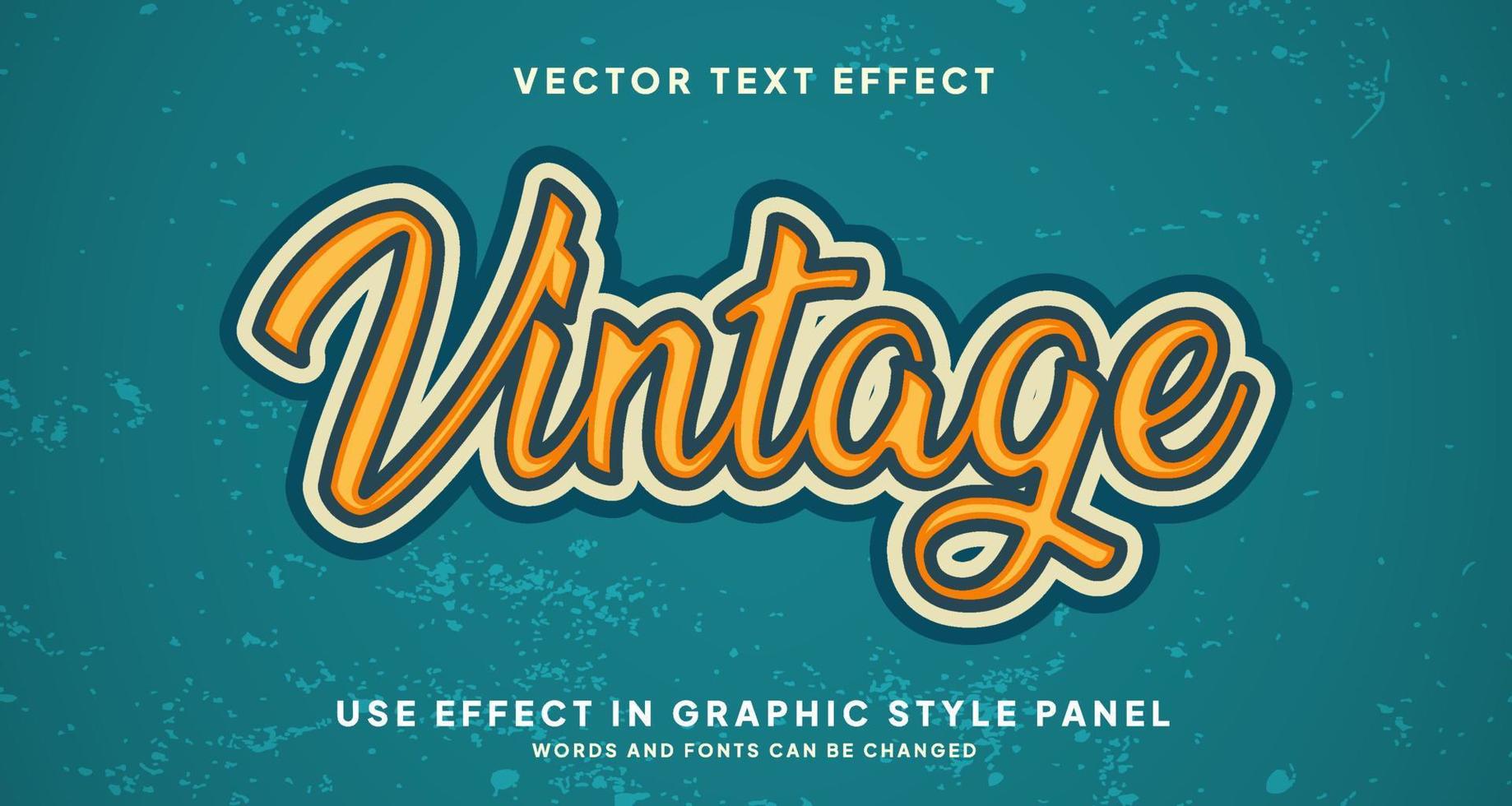 efecto de texto editable estilo vintage vector