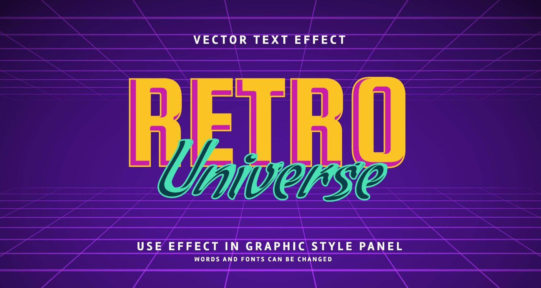 Editable Text effect Retro Style vector