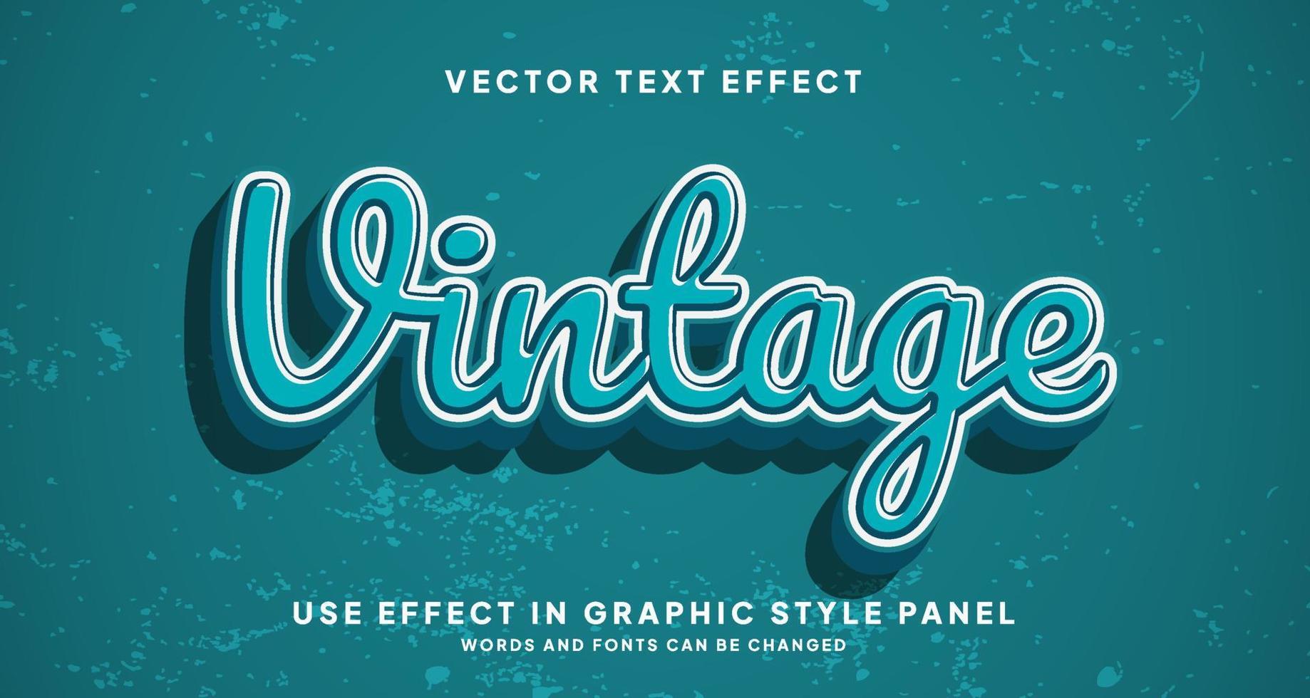 efecto de texto editable estilo vintage vector