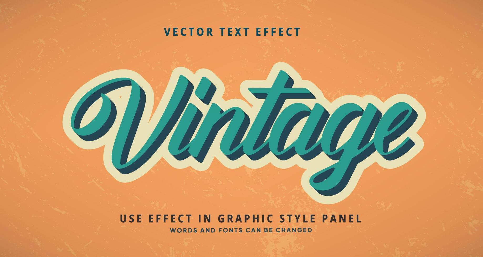 efecto de texto editable estilo vintage vector
