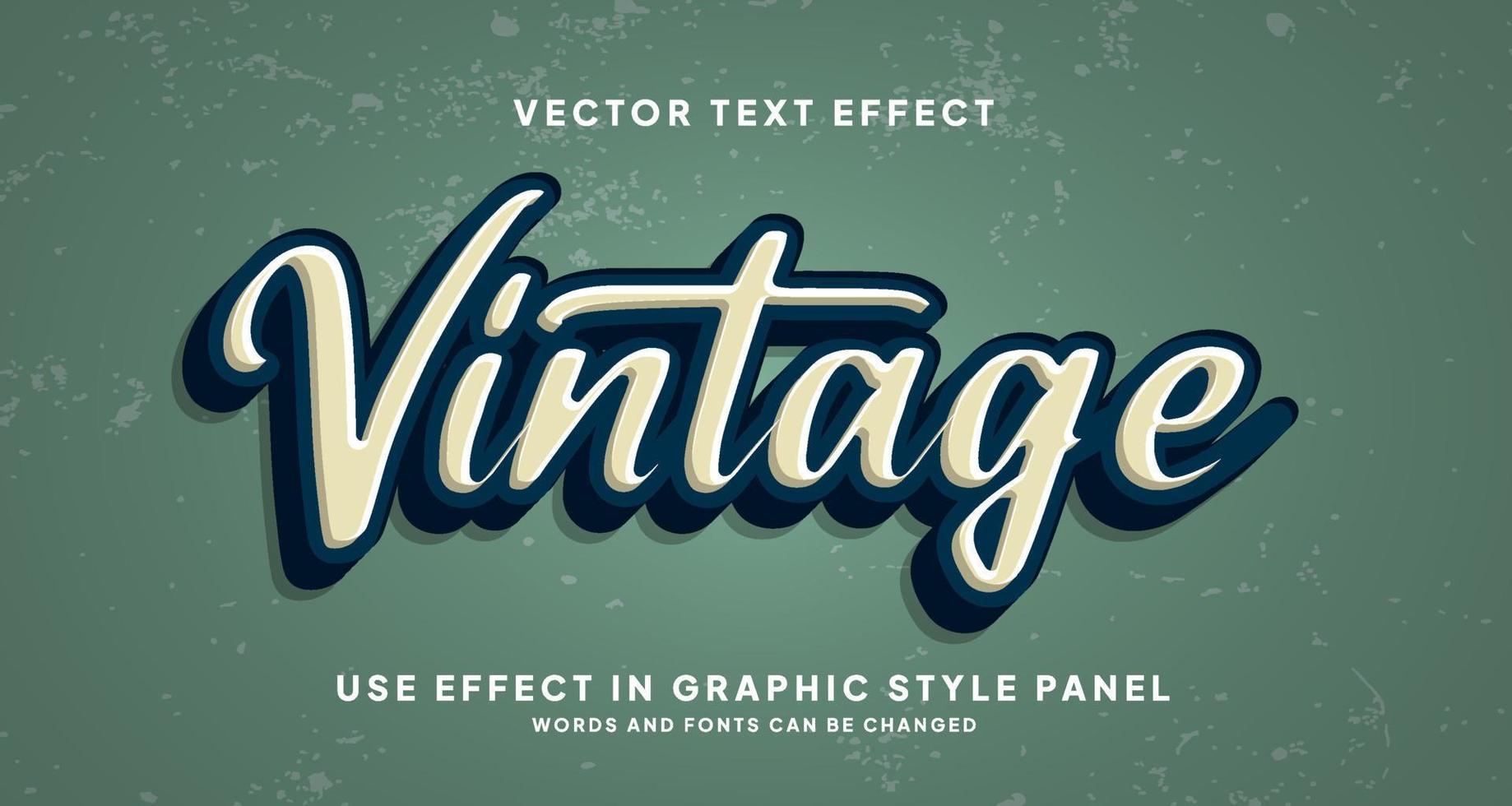 efecto de texto editable estilo vintage vector