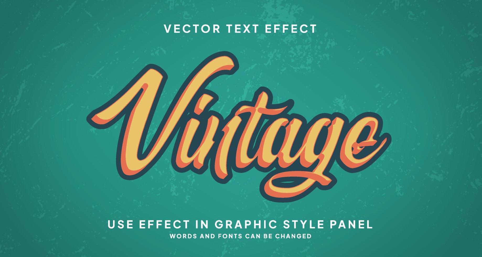 efecto de texto editable estilo vintage vector