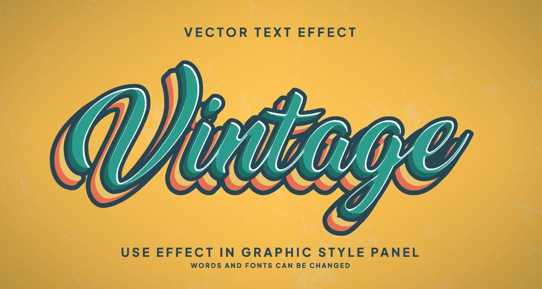 efecto de texto editable estilo vintage vector