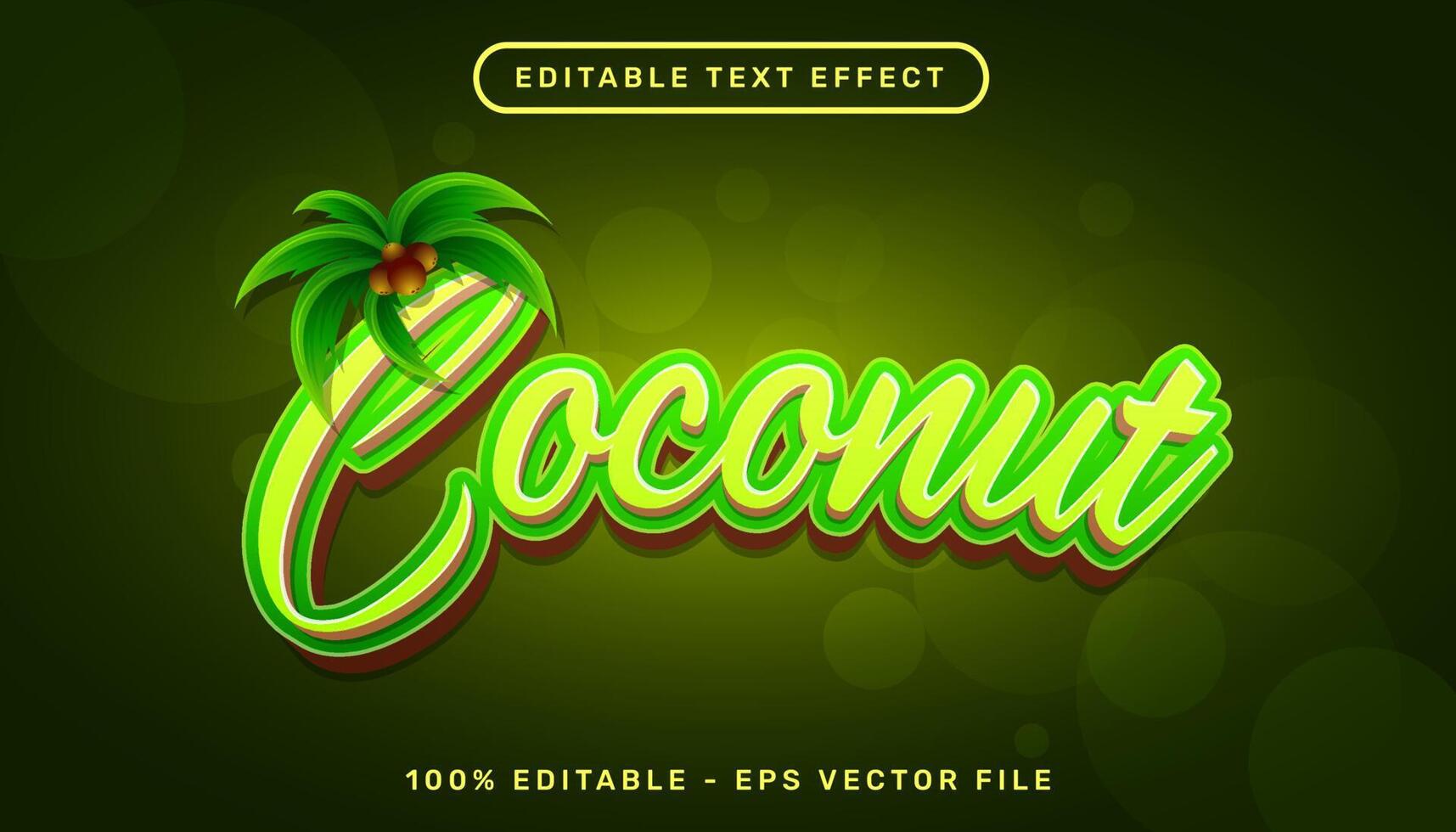 coconut 3d text effect and editable text effect with coconut tree
