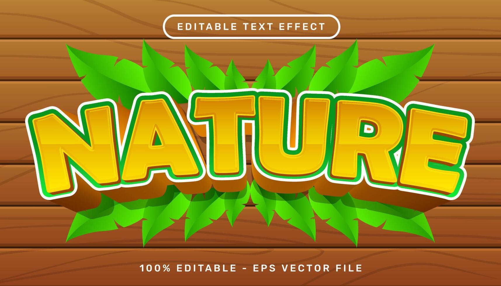 nature 3d text effect and editable text effect with wood texture background 15321479 Vector Art