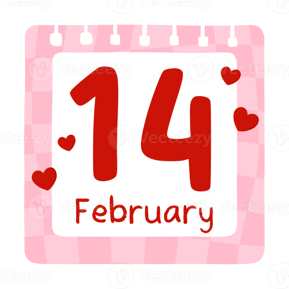 Valentines Calendar Hand Drawn png