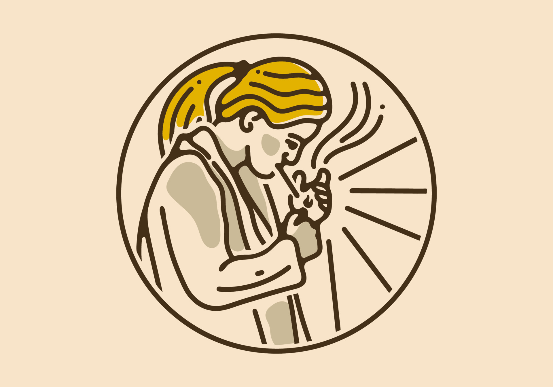 Vintage illustration design of woman is lighting a cigarette 15321631