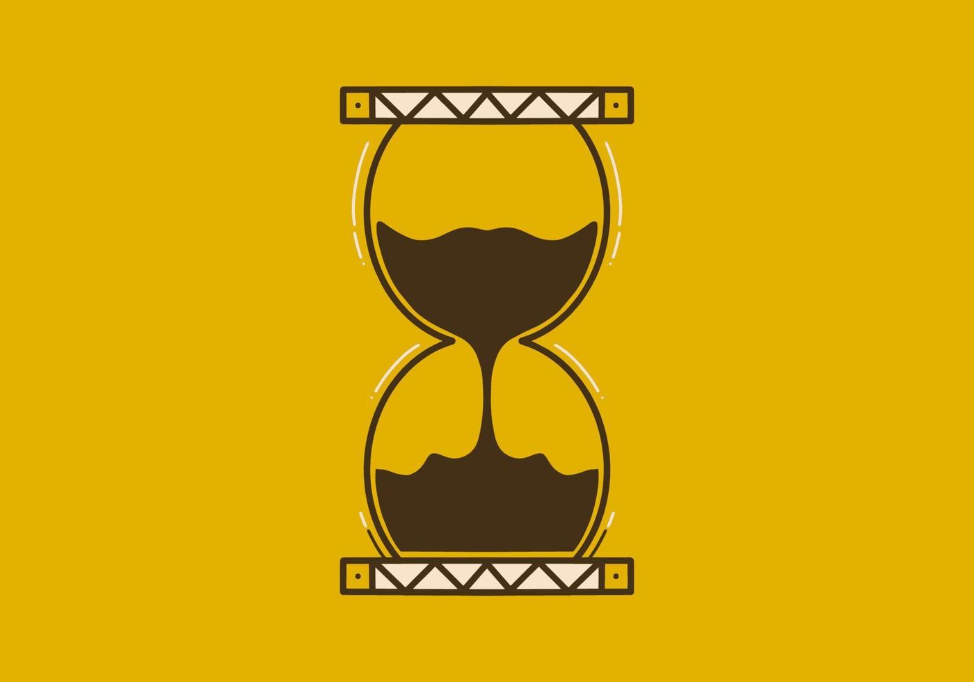 Vintage art illustration of the vintage hourglass vector