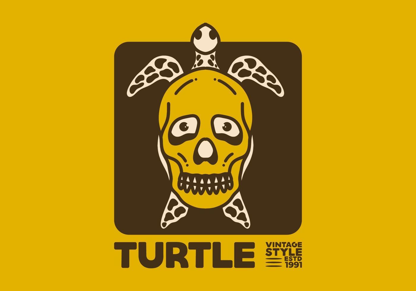 ilustración de arte vintage de una tortuga salvaje vector