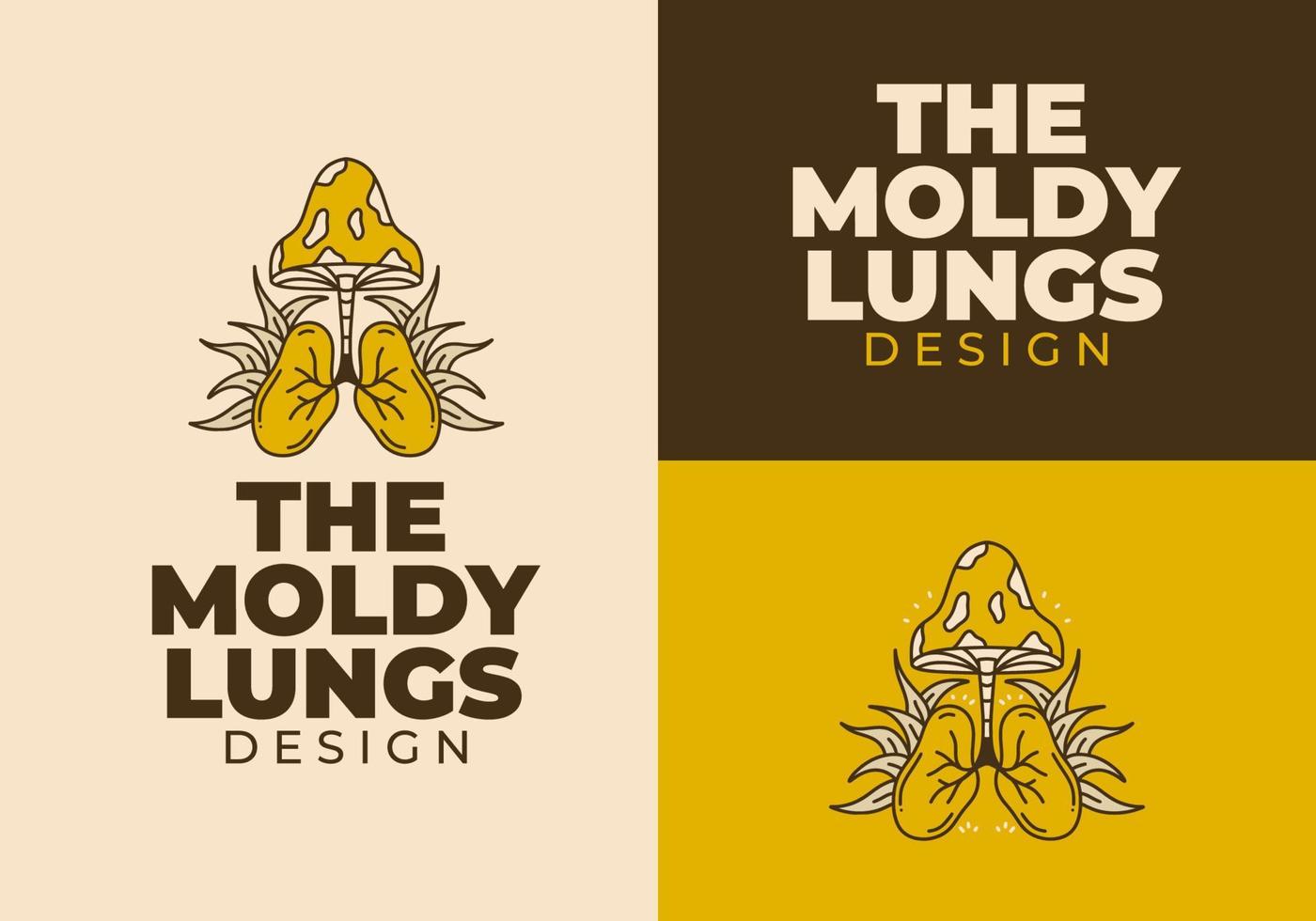 Vintage art illustration of the Lungs and mold vector