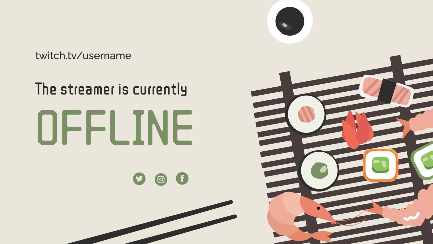 Japanese food twitch banner vector
