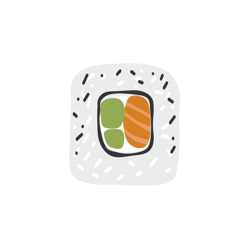 Sushi roll illustration isolated on white background vector