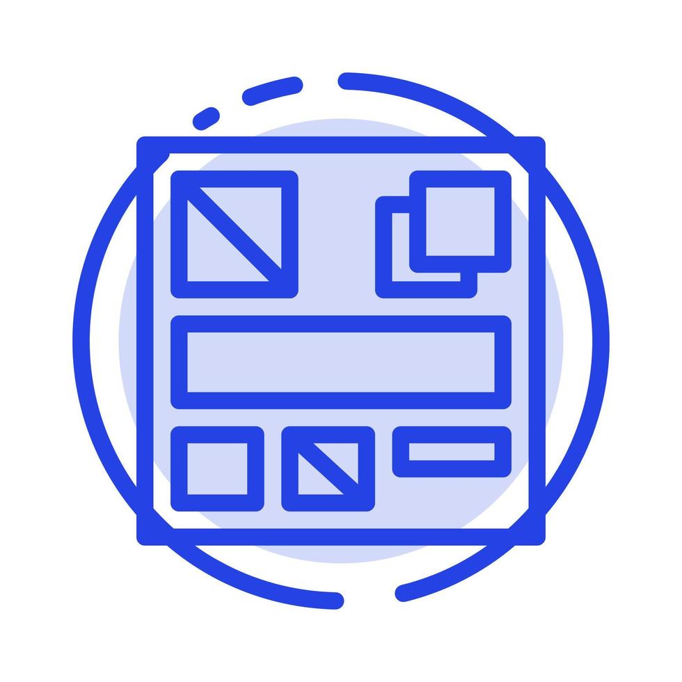 Design Mockup Web Blue Dotted Line Line Icon vector