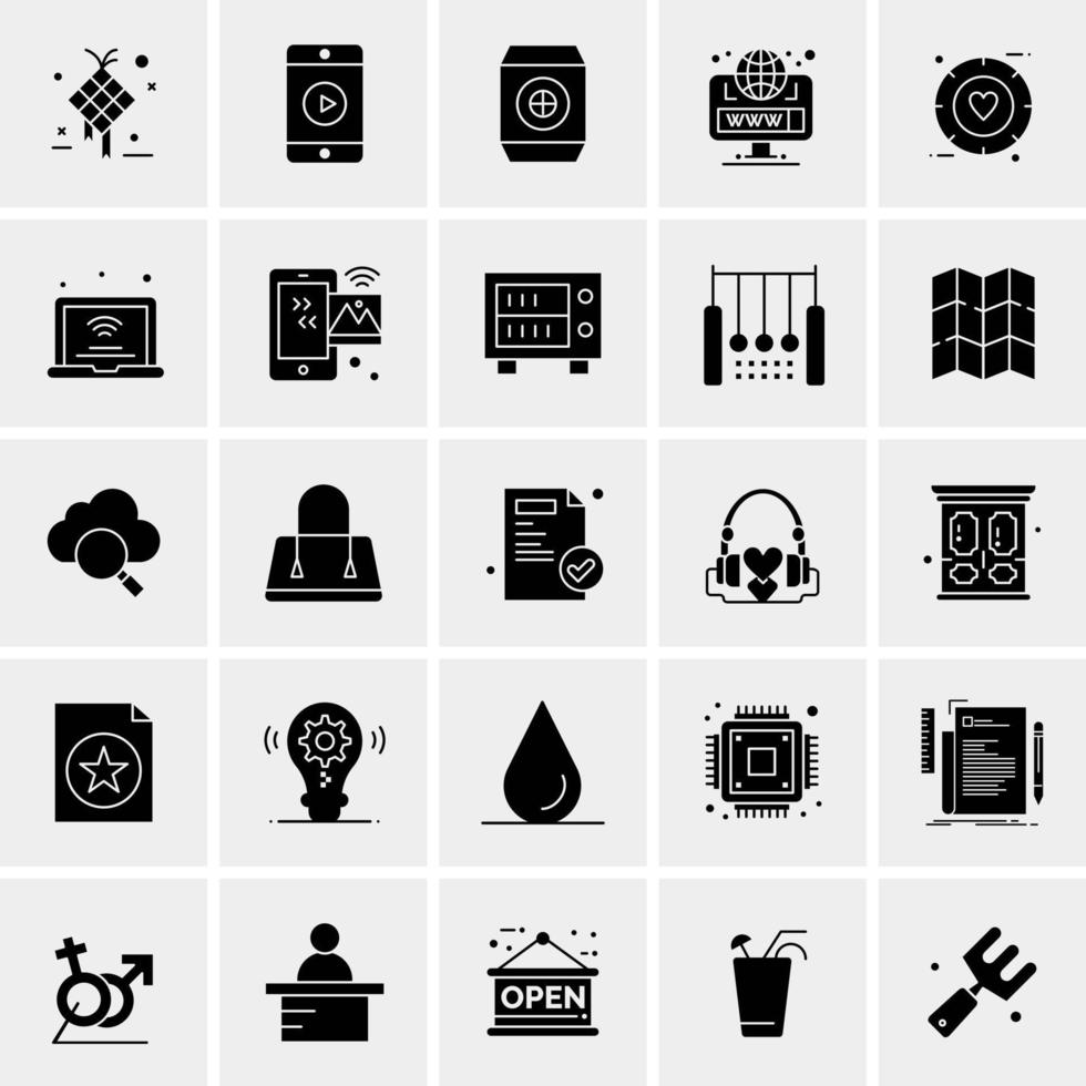 25 iconos de negocios universales vector ilustración de icono creativo para usar en proyectos relacionados con la web y dispositivos móviles