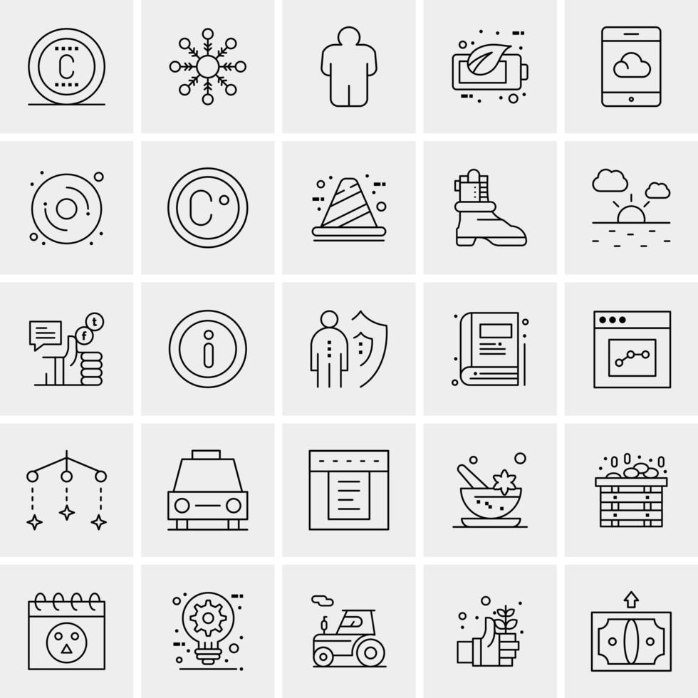 25 iconos de negocios universales vector ilustración de icono creativo para usar en proyectos relacionados con la web y dispositivos móviles