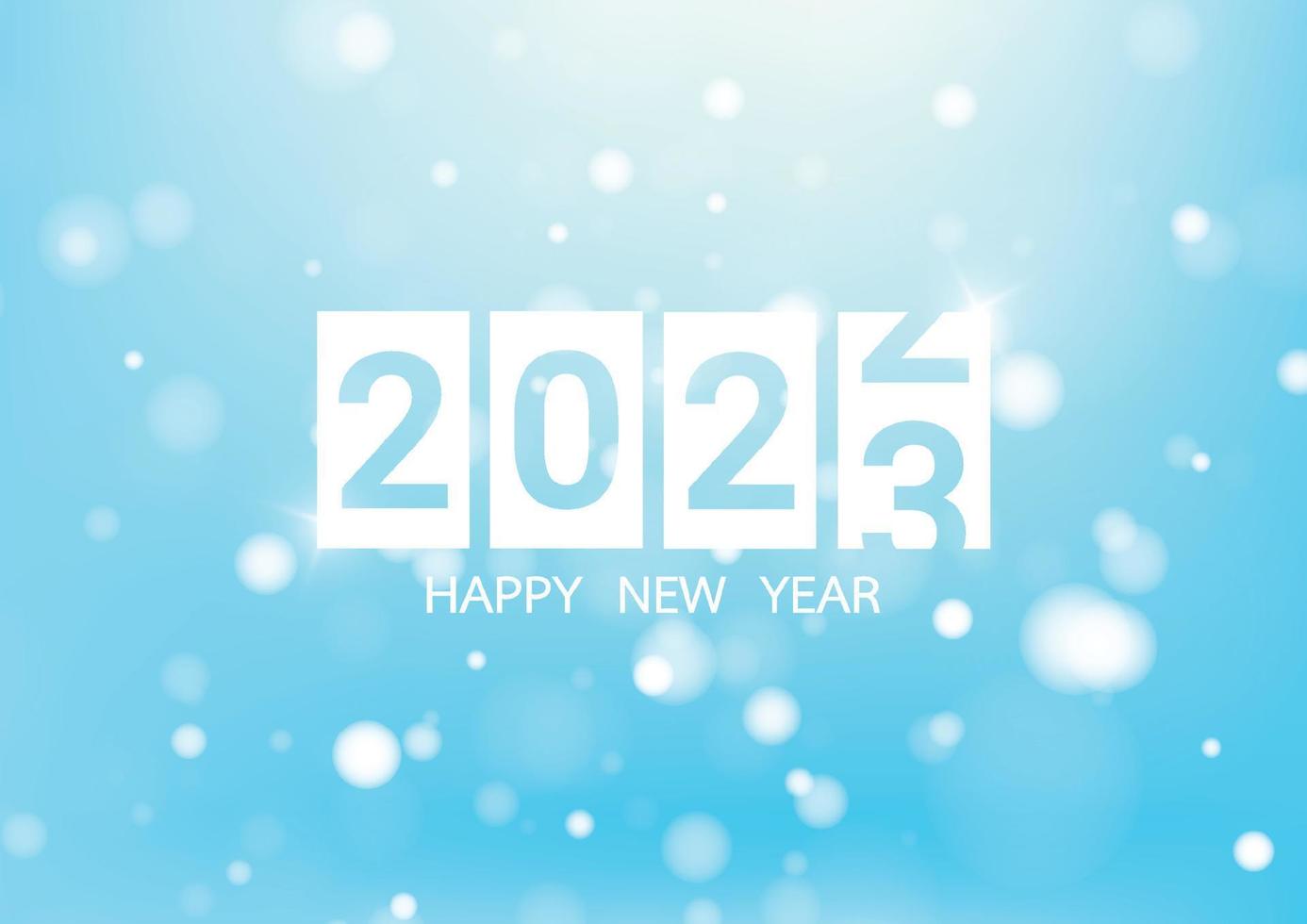 feliz año nuevo 2023 sobre fondo azul para celebración, fiesta y evento de año nuevo. ilustración vectorial vector