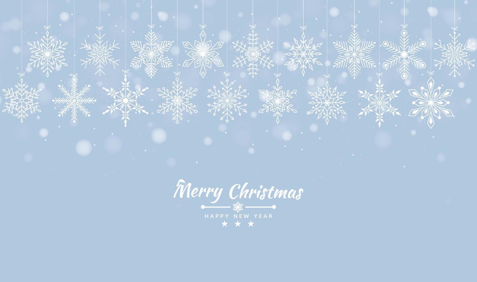 Merry Christmas and Happy New Year background with Snowflakes for Christmas tree made. Vector illustration