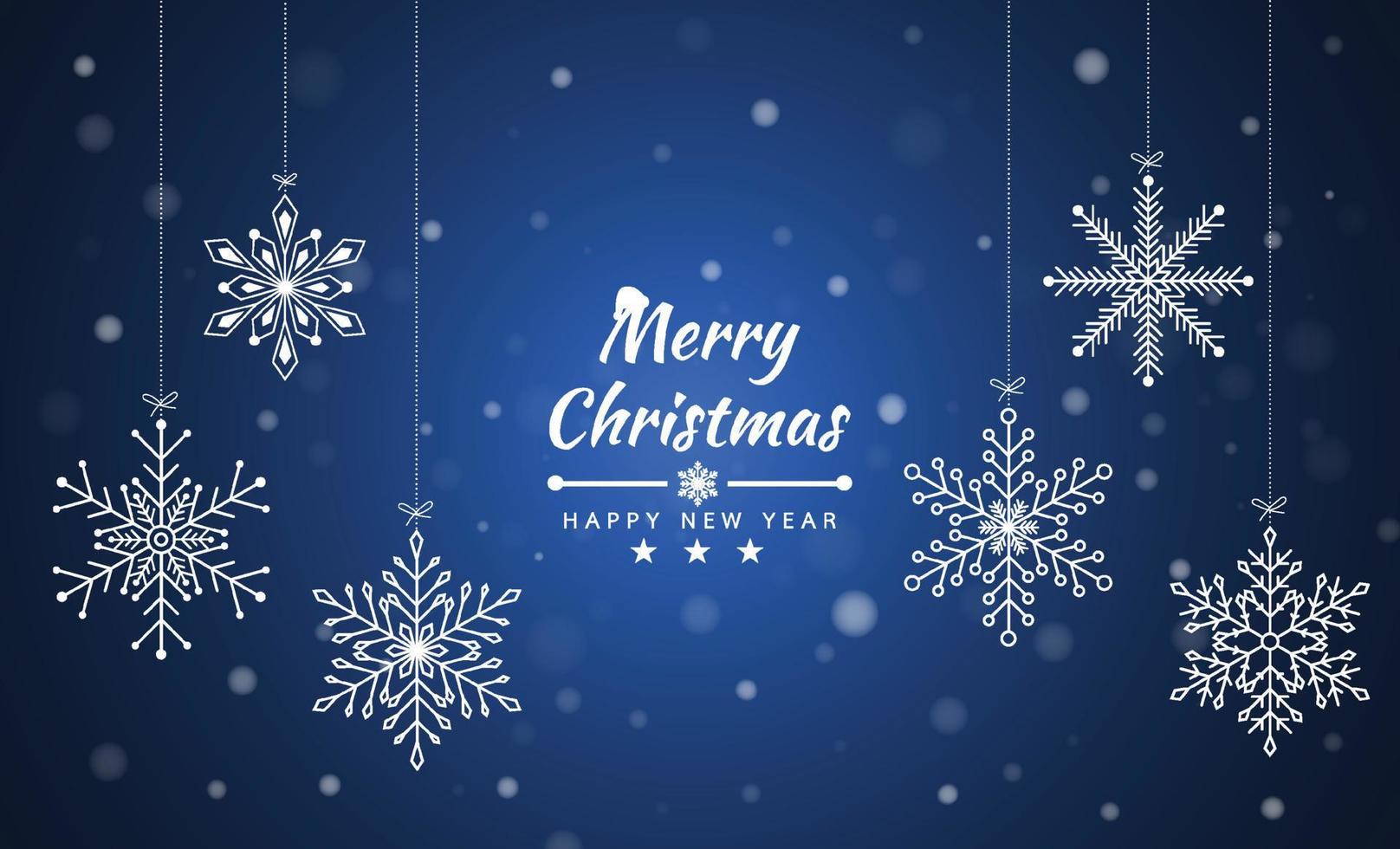 Merry Christmas and Happy New Year background with Snowflakes for Christmas tree made. Vector illustration