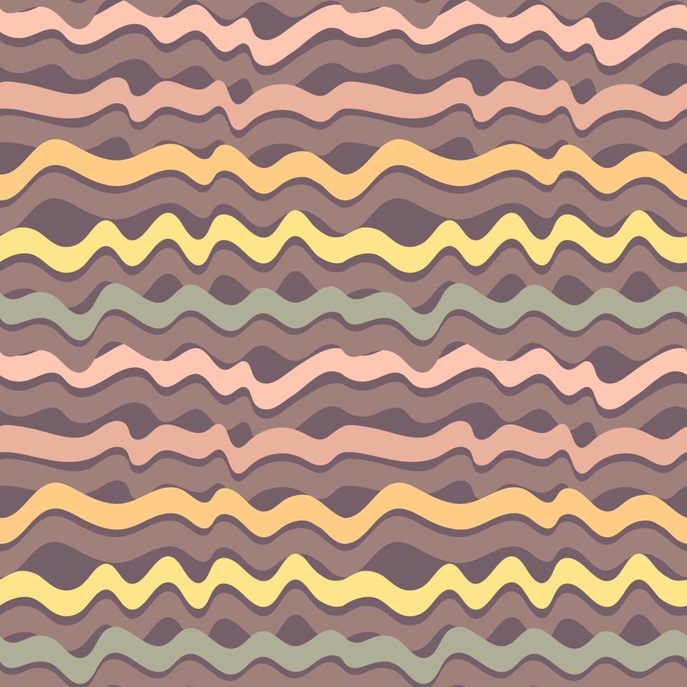 A pattern of colored horizontal wavy lines. Hand-drawn colored lines on a purple background. Delicate shades. Suitable for printing on textiles and paper. Packaging for gift boxes. Simple texture. vector