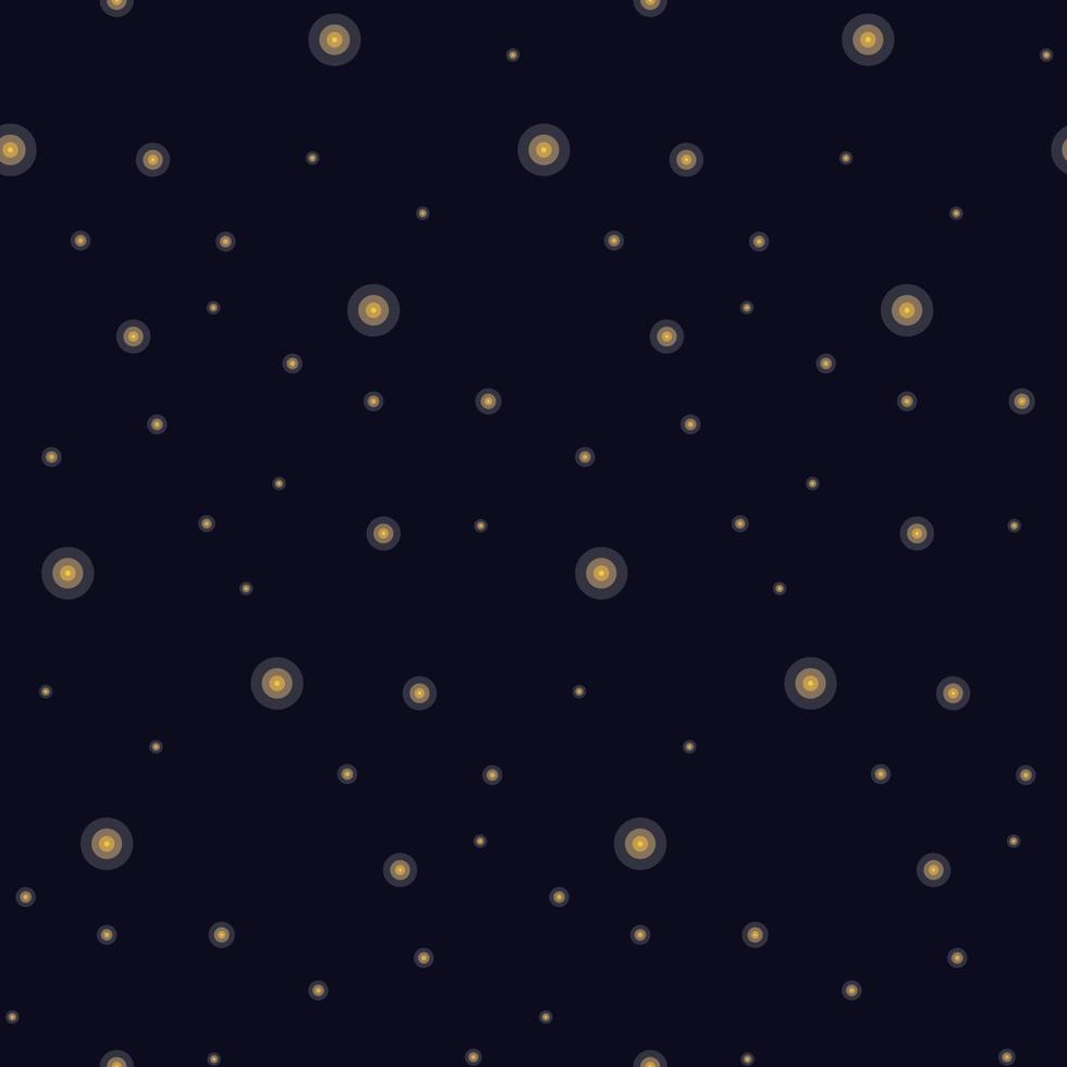 A pattern with a blue sky and flashing yellow lights. Little fireflies are flying across the sky. The starry sky. Suitable for printing on textiles and paper Gift wrapping, children's clothing. vector