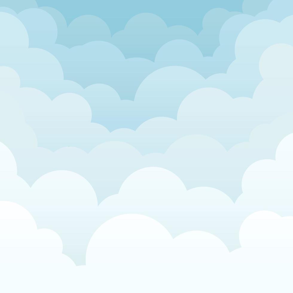 nubes al amanecer en tonos azules. estilo de dibujos animados adecuado para imprimir en papel, para fondo en postales y textiles como la impresión en ropa. fondo de las nubes. vector