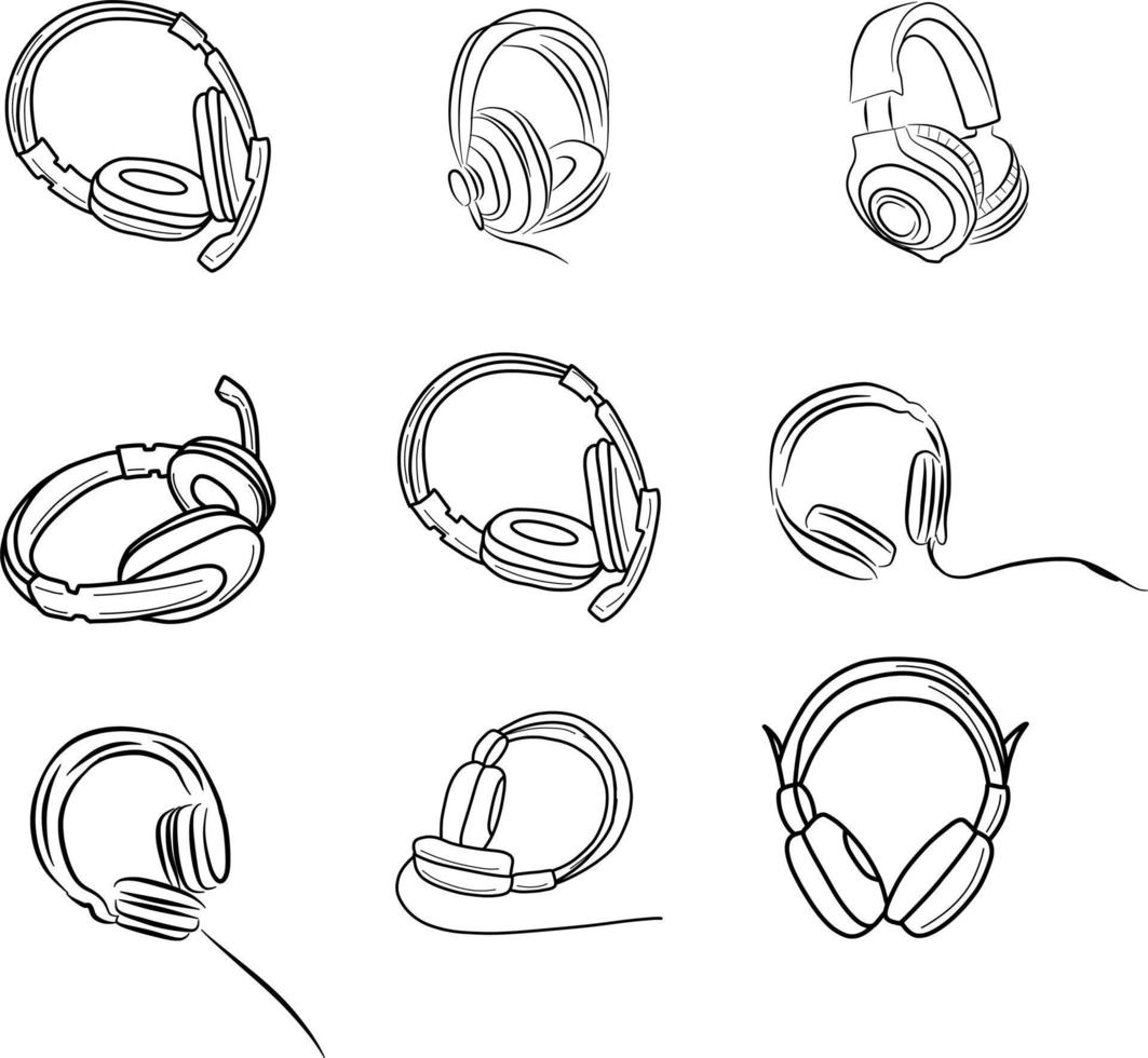 Handdraw doodle of headphone vector