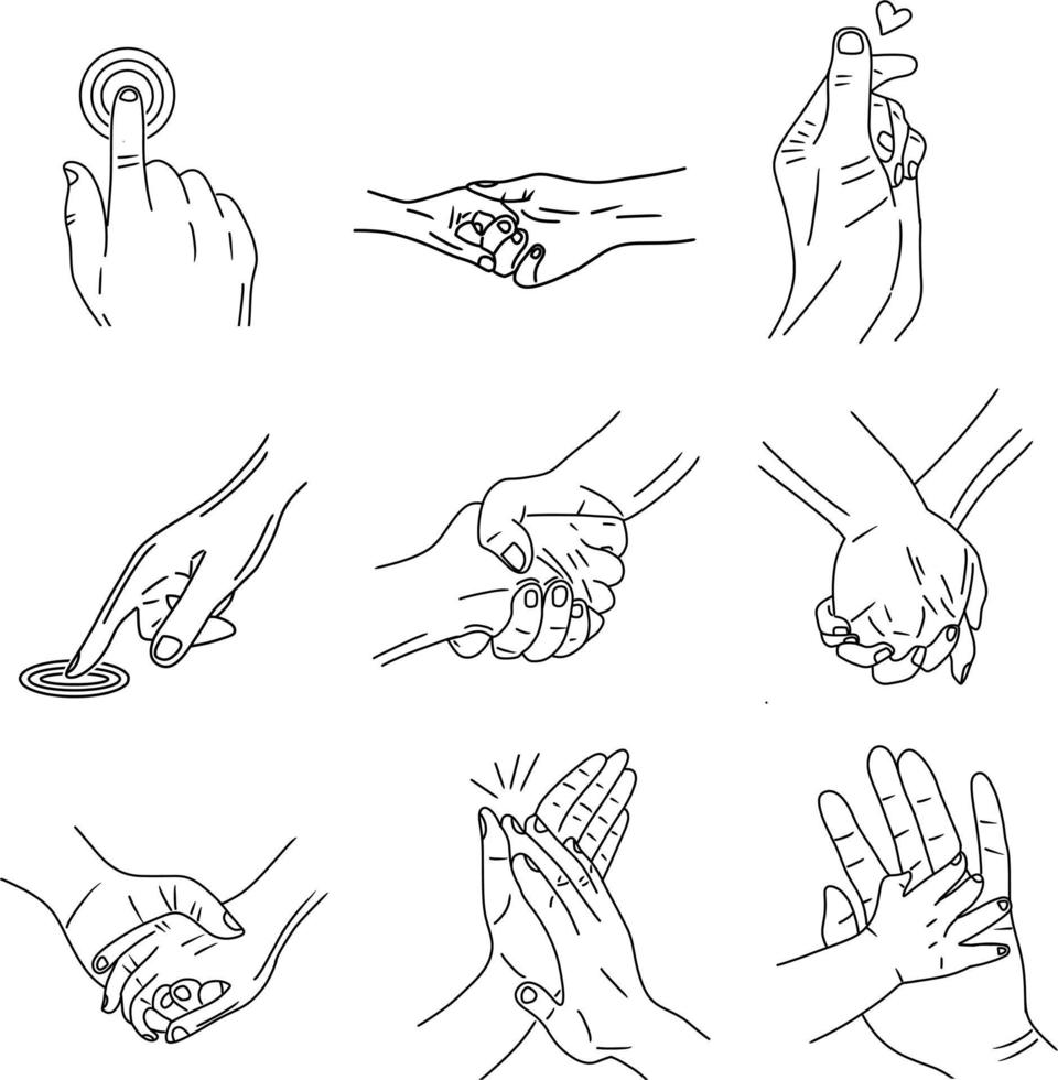 Handdraw doodle of hand gesture vector