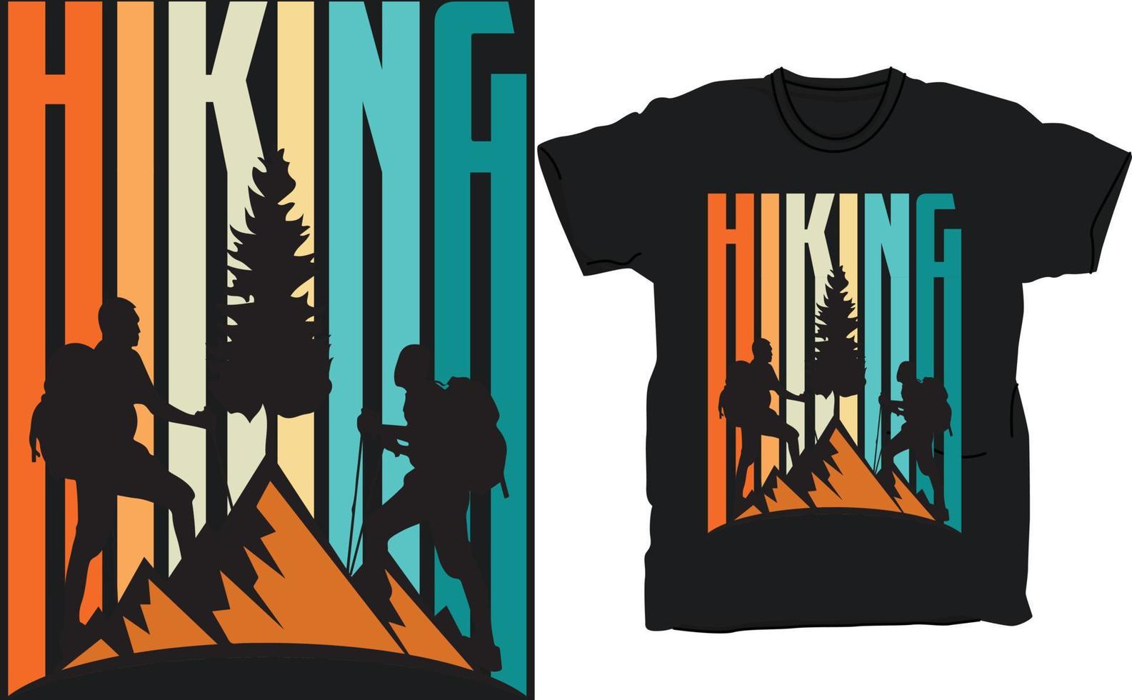 Hiking adventure tshirt design hiking logo design vector