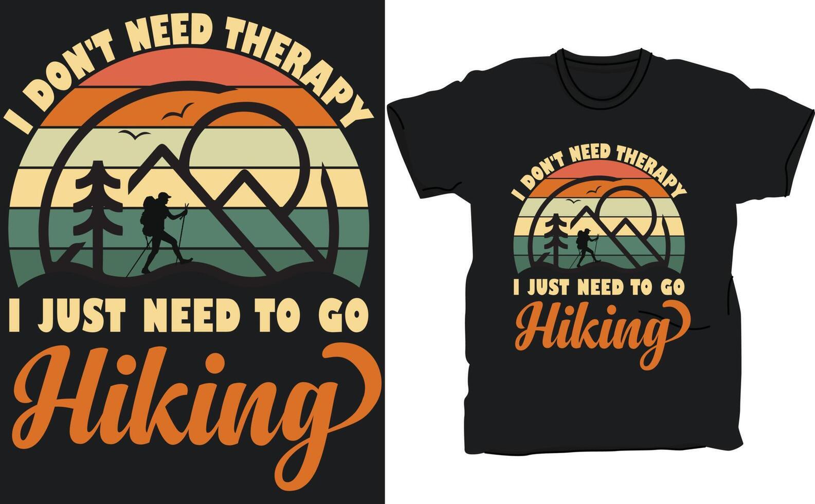 Hiking adventure tshirt design hiking logo design vector