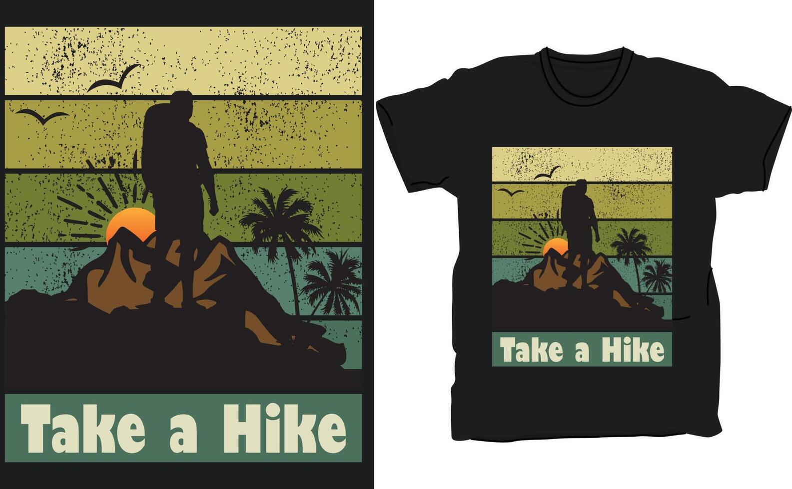 Hiking adventure tshirt design hiking logo design vector