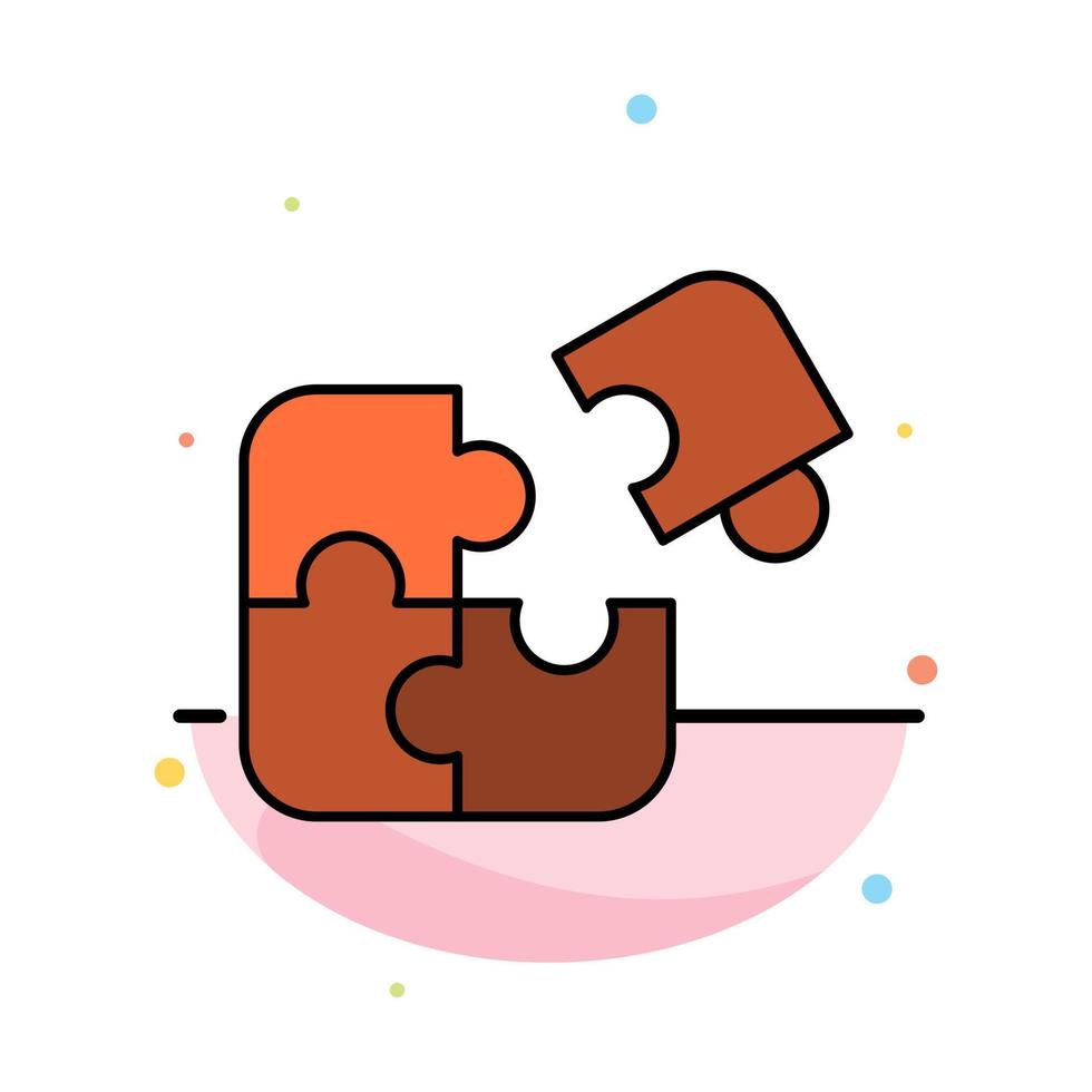 Puzzle Business Jigsaw Match Piece Success Abstract Flat Color Icon Template vector