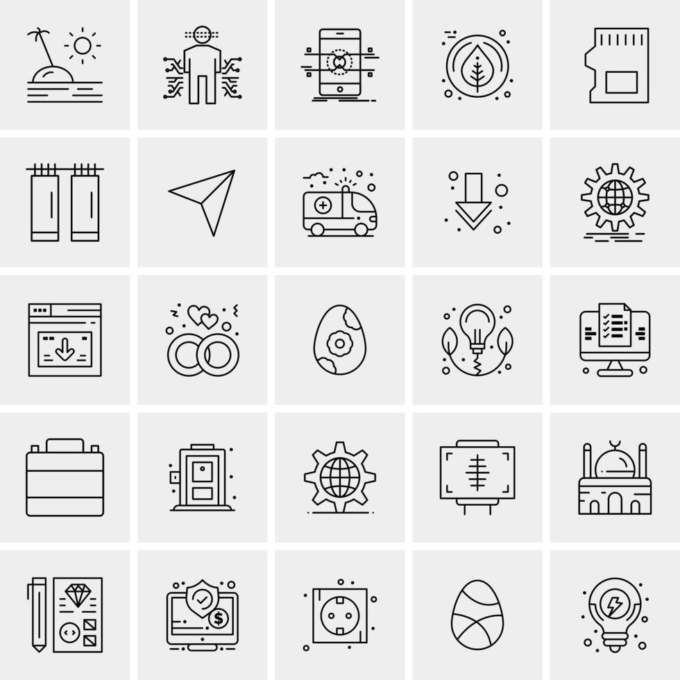 25 iconos de negocios universales vector ilustración de icono creativo para usar en proyectos relacionados con la web y dispositivos móviles