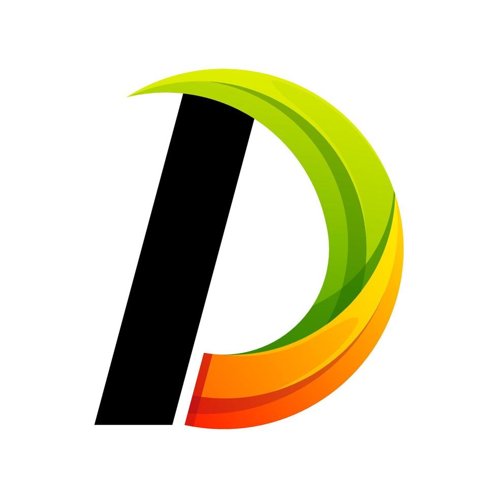 diseño de logotipo degradado colorido letra d vector
