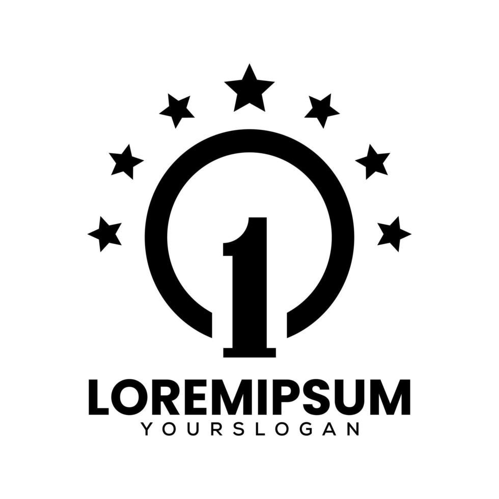 number one logo design vector