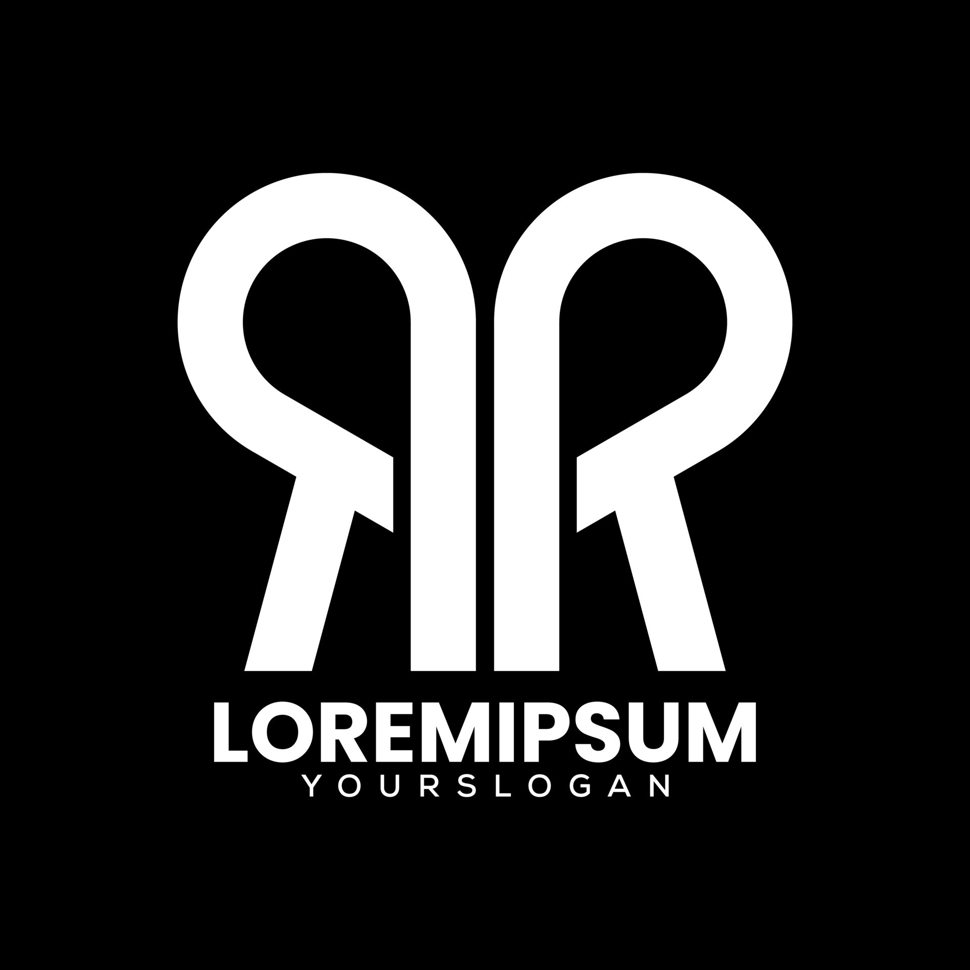 letter r double logo design 15322807 Vector Art at Vecteezy