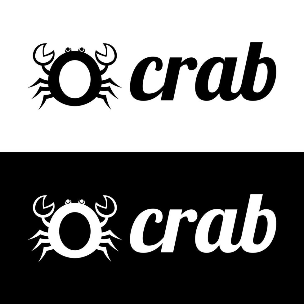 letter o crab logo design vector